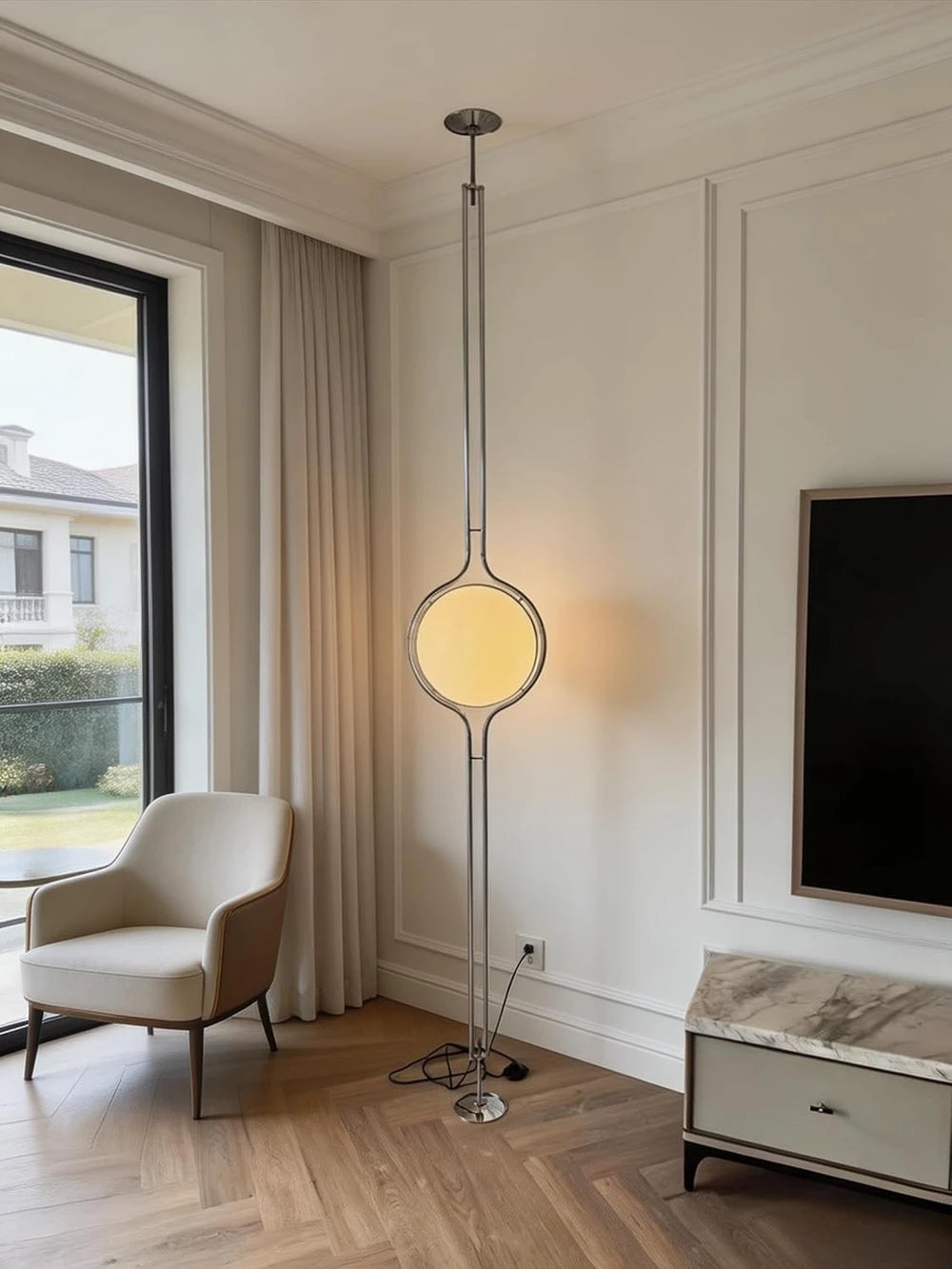 Metallic Copper Floor to Ceiling Lamp