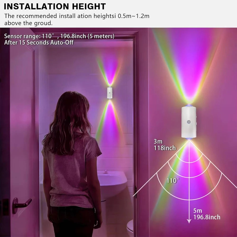 Rechargeable Magnetic Motion Sensor Wall Sconce