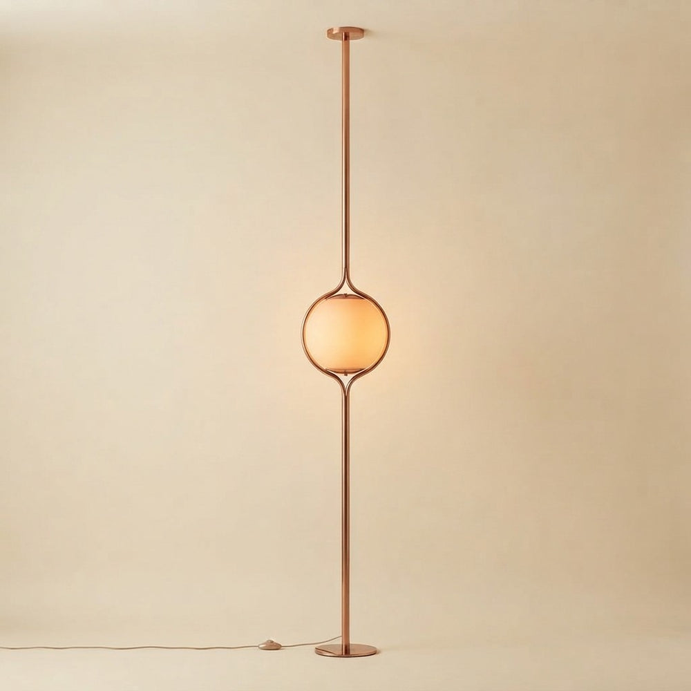 Metallic Copper Floor to Ceiling Lamp